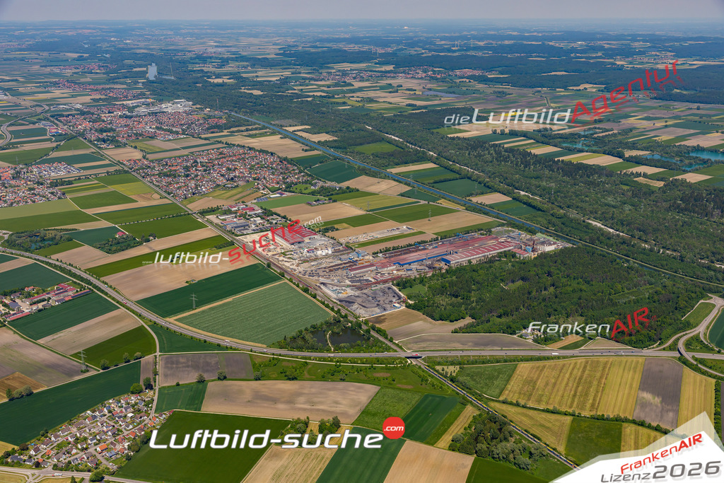 Die Luftaufnahme Herbertshofen - Meitingen wurde 2021 mittels Flugzeug (keine Drohne) erstellt. Hohe Auflösung -für große Poster und Wandbilder geeignet!