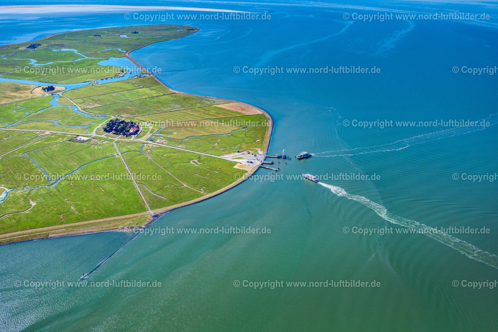 Hallig_Hooge_Hafen_ELS_0393130822 | HOOGE 13.08.2022 Hallig Hooge Hafenanlage mit Passagierschiff " Adler Express " und " Hilligenlei Fährschiff " beim Anlegen im Bundesland Schleswig-Holstein, Deutschland. Weiterführende Informationen bei: Adler-Schiffe GmbH & Co. KG. // Hallig Hooge port facility with passenger ship "Adler Express" and "Hilligenlei ferry" when docking in the state of Schleswig-Holstein, Germany. Further information at: Adler-Schiffe GmbH & Co. KG. Foto: Martin Elsen