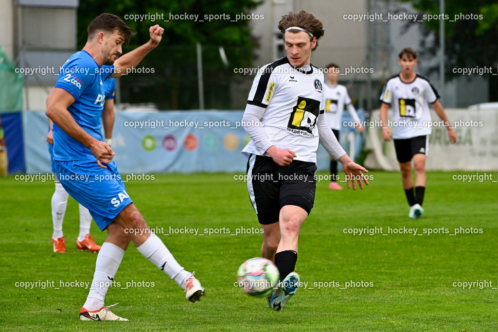 SAK vs. SV Spittal Drau 1921 | #4 Rok Jazbec SAK, #18 Kristijan Jelic SV Spittal, SAK vs. SV Spittal Drau 1921, SAK vs. SV Spittal Drau 1921 am 23.05.2025 in Klagenfurt (Sportpark Welzenegg), Austria, (Photo by Bernd Stefan)