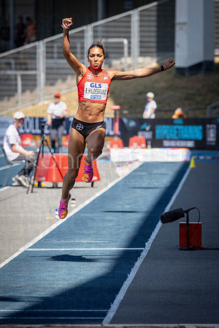 Deutsche Leichtathletik-Meisterschaften; Bochum-Wattenscheid, 25.07.2026 | Ruth Hildebrand (TSV&nbsp;Bayer&nbsp;04&nbsp;Leverkusen) beim Dreisprung; Deutsche Leichtathletik-Meisterschaften am 25.07.2026 im Lorheide-Stadion, Bochum-Wattenscheid (Nordrhein-Westfalen).