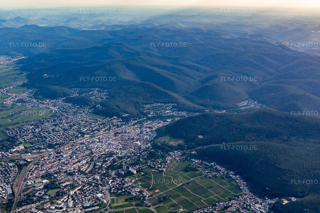 Luftbild: Ortsansicht von Nordosten in Neustadt an der Weinstraße im Bundesland Rheinland-Pfalz in Deutschland. Foto: IMG_142263.jpg vom 07.07.2024 durch Werner Riehm/FLY-FOTO.de