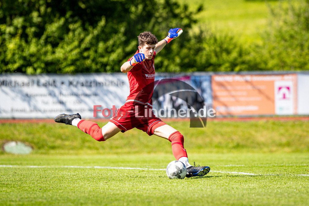 Allg. SV Habach gegen VfL Denklingen | Fußball Herren Bezirksliga Oberbayern Süd 2025/26, Allg. SV Habach gegen VfL Denklingen, 20250510,Noah PRACZEK (Allg. SV Habach Torwart 1) in Aktion,2025-05-10 in Habach (Steinberg Arena), Noah PRACZEK (Allg. SV Habach Torwart 1)Copyright: WolfgangxLindner www.foto-lindner.de