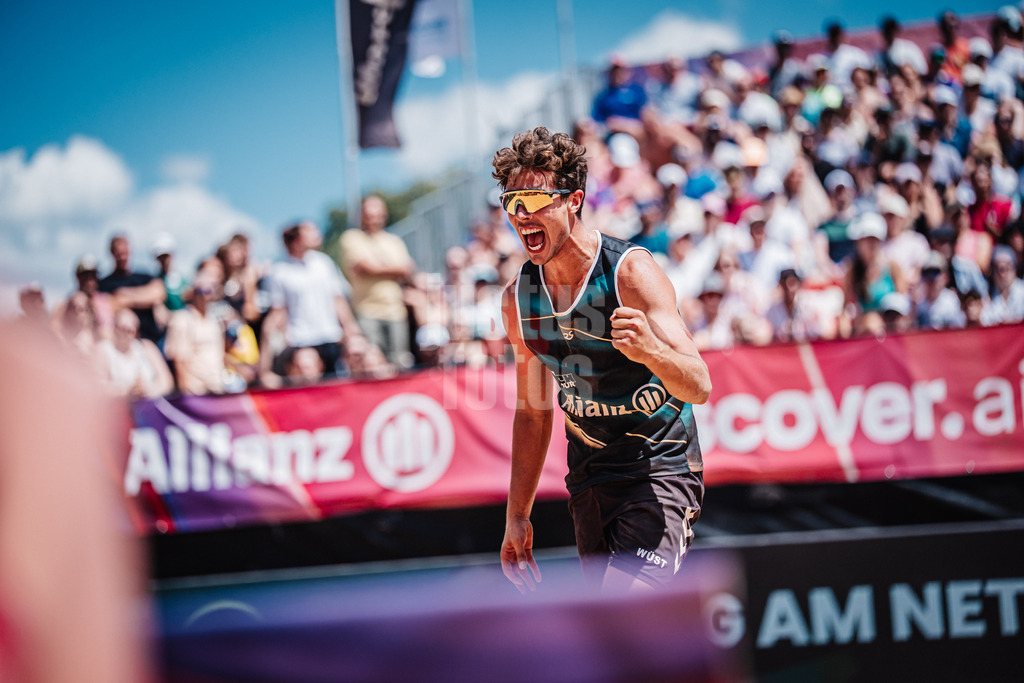 Beachvolleyball | Männer | Allianz German Beach Tour 2025 | Tourstop München | 13.07.2025 | Lui Wüst jubelt