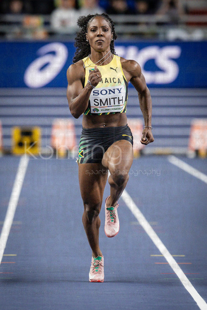 World Athletics Indoor Championships Kujawy Pomorze 26, 21.03.2026 | TORUN, POLAND - MARCH 21:  Jonielle SMITH (JAM) competes in the women's 60m 1st round during the World Athletics Indoor Championships Kujawy Pomorze 26 on day 2 / session 1 at Kujawsko-Pomorska Arena Torun on March 21, 2026 in Torun, Poland. 