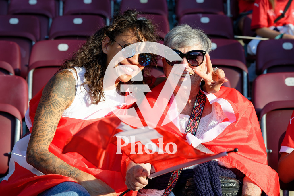 Finland v Switzerland: UEFA Women's EURO 2025 Group A | GENEVA, SWITZERLAND - JULY 10: Fans of Switzerland  during the UEFA Women's EURO 2025 Group A match between Finland and Switzerland at Stade de Geneve on July 10, 2025 in Geneva, Switzerland. (Photo by Giuseppe Velletri/Sports Press Photo/Getty Images)