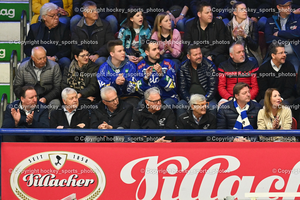 EC IDM Wärmepumpen VSV vs. EC KAC 12.3.2023 | Stadtrat Villach Erwin Baumann, Hans Löscher, Team Arzt EC VSV Dr. Helmuth Tscherpel, Team Arzt EC VSV Dr. Helmut Huber, Bürgermeister Stadt Villach Günther Albel