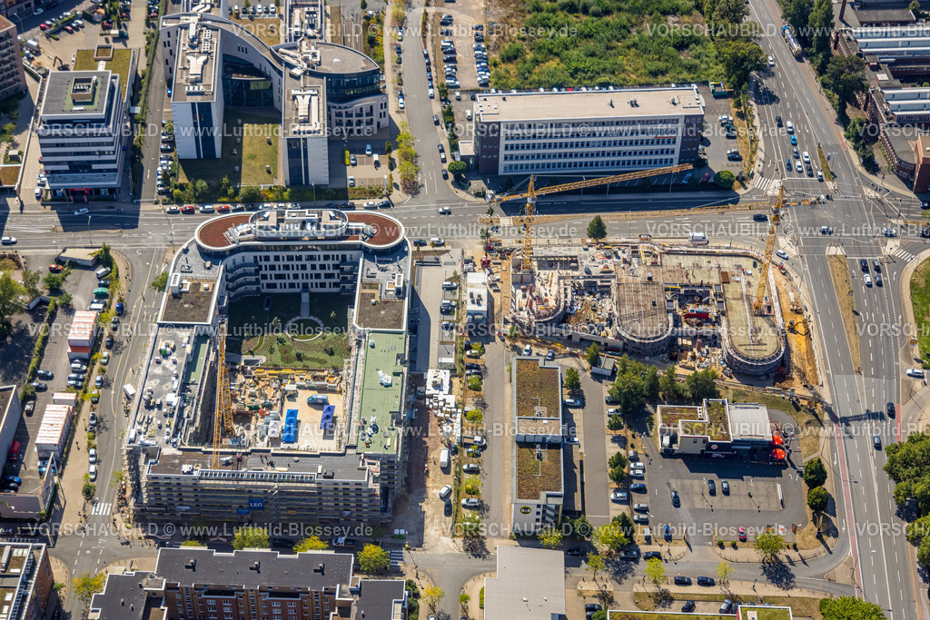 Essen220807403 | Luftbild, Baustelle Projekt Neue Weststadt mit Neubau Bürohaus an der Frohnhauser Straße Ecke Kurt-Jooss-Straße, Westviertel, Essen, Ruhrgebiet, Nordrhein-Westfalen, Deutschland