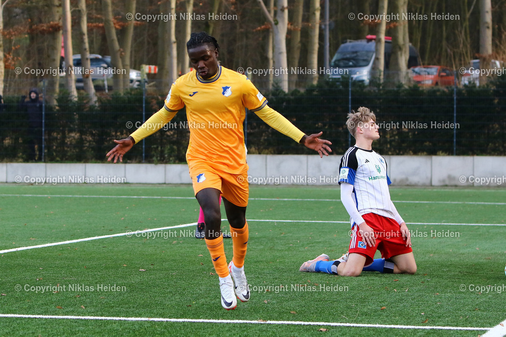 NH_HamburgerSVU19_TSG1899HoffenheimU19_JuniorenDFBPokal_17122023 | #17 Ricardo Wagner (TSG 1899 Hoffenheim U19) trifft zum 4:0.

Viertelfinale I Junioren DFB-Pokal I 17.12.2023