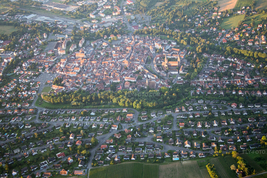 Aerial view: From the northeast in Wissembourg in the state Bas-Rhin, France.Photo: IMG_091531.jpg taken on 07/10/2016 by Werner Riehm/FLY-FOTO.comResolution of the original: 5472 x 3648 px