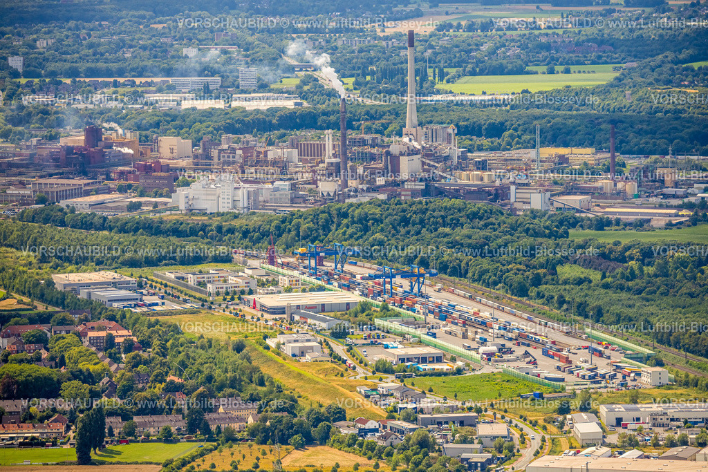 Duisburg250704695West | Luftbild, logport III (Drei) Hohenbudberg, Anssems Anhänger Firmengebäude, Terminal Dahlingstraße, hinten Chempark Krefeld-Uerdingen, Friemersheim, Duisburg, Ruhrgebiet, Nordrhein-Westfalen, Deutschland