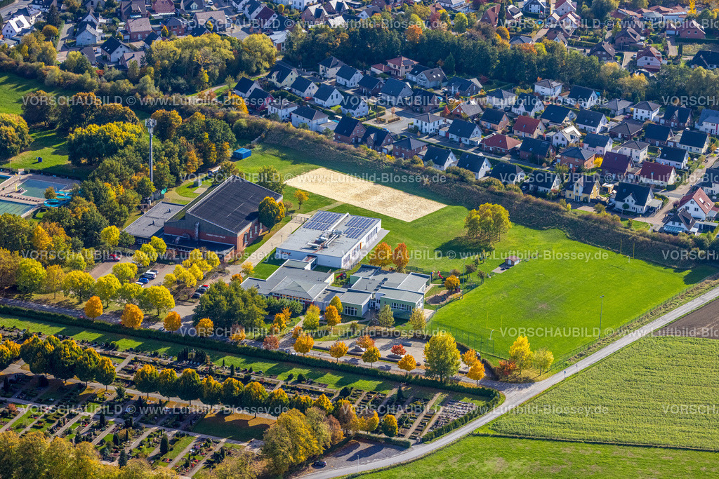 Hamm221003135 | Luftbild, Franz-Voß-Halle, HSC 08 Hammer SportClub 2008, Sport-Kita Grashüpfer, Herbstfarben, Rhynern, Hamm, Ruhrgebiet, Nordrhein-Westfalen, Deutschland