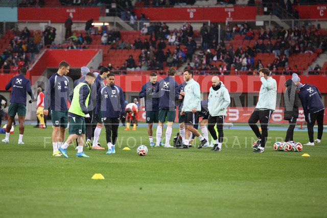Austria vs Ghana – International Football Match    | VIENNA, AUSTRIA, 27.MAR.26 - SOCCER - OEFB international test match, Austria vs Ghana. The image shows the team of Austria during warm up.