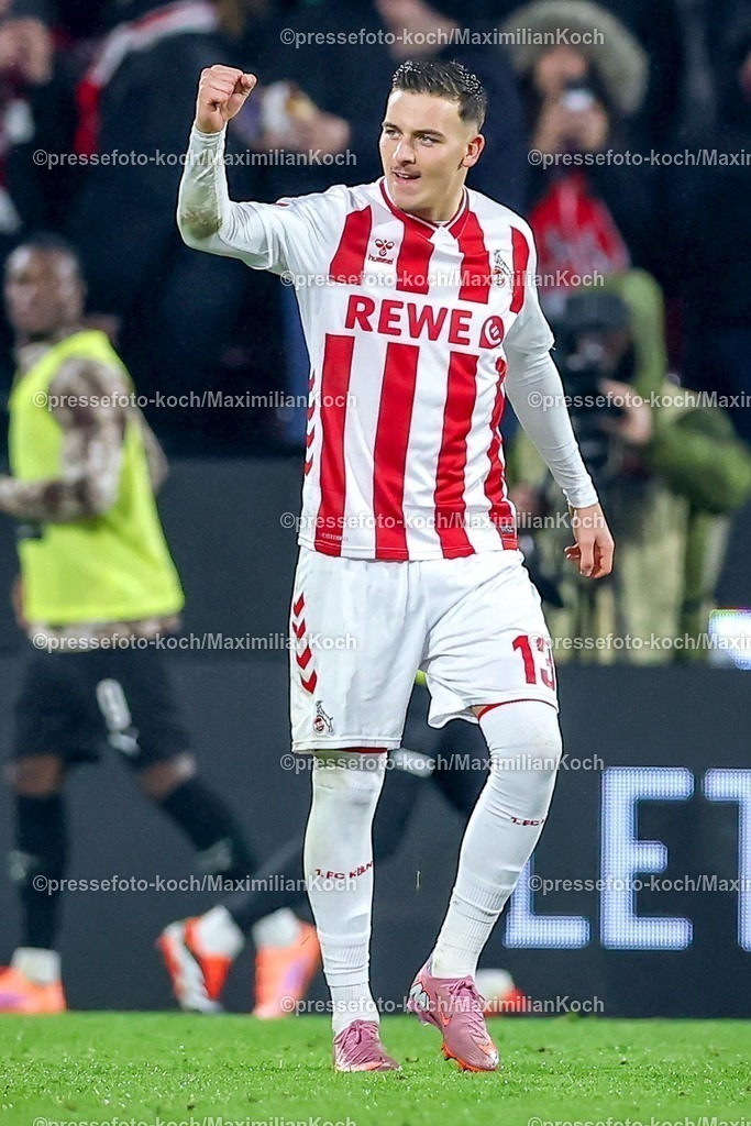 1FC06122501097 | 06.12.2025, Fußball, 1. FC Köln - FC St. Pauli, 1. Fußball Bundesliga, 13. Spieltag, RheinEnergie-STADION, Saison 2025 2026: Torjubel nach dem Tor zum 1:0 durch Torschütze Said El Mala&nbsp;(1FC Koeln #13)    DFB regulations prohibit any use of photographs as image sequences and or quasi-video.