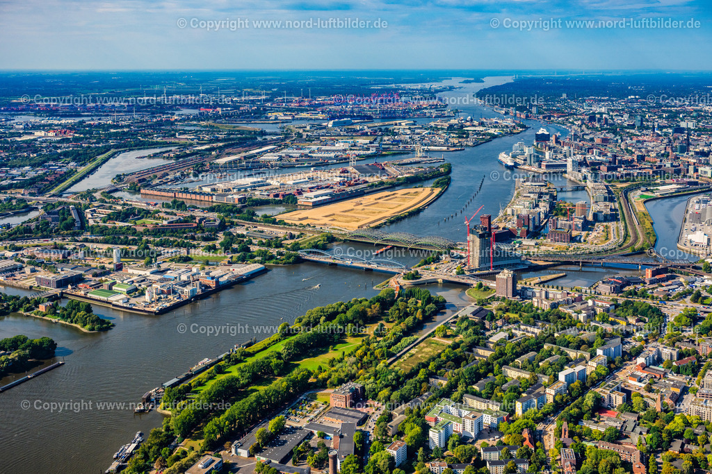 Hamburg_Rothenburgsort_ELS_7991200925 | HAMBURG 20.09.2025 Fluß - Brückenbauwerk Elbbrücken - Norderelbbrücke über die Ufer der Elbe in Hamburg. // River - bridge structure Elbbruecken - Norderelbbruecke on the banks of the Elbe in Hamburg, Germany. Foto: Martin Elsen