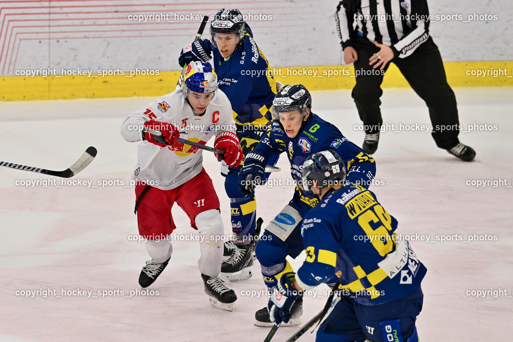 RED BULL HOCKEY JUNIORS vs. EK DIE ZELLER EISBÄREN | #69 Widhalm Leon EK DIE ZELLER EISBÄREN, #55 Lindner Lorenz EK DIE ZELLER EISBÄREN, #87 Piuk Tobias EK DIE ZELLER EISBÄREN, RED BULL HOCKEY JUNIORS vs. EK DIE ZELLER EISBÄREN, RED BULL HOCKEY JUNIORS vs. EK DIE ZELLER EISBÄREN am 14.01.2025 in Salzburg (Eisarena Salzburg), Austria, (Photo by Bernd Stefan)