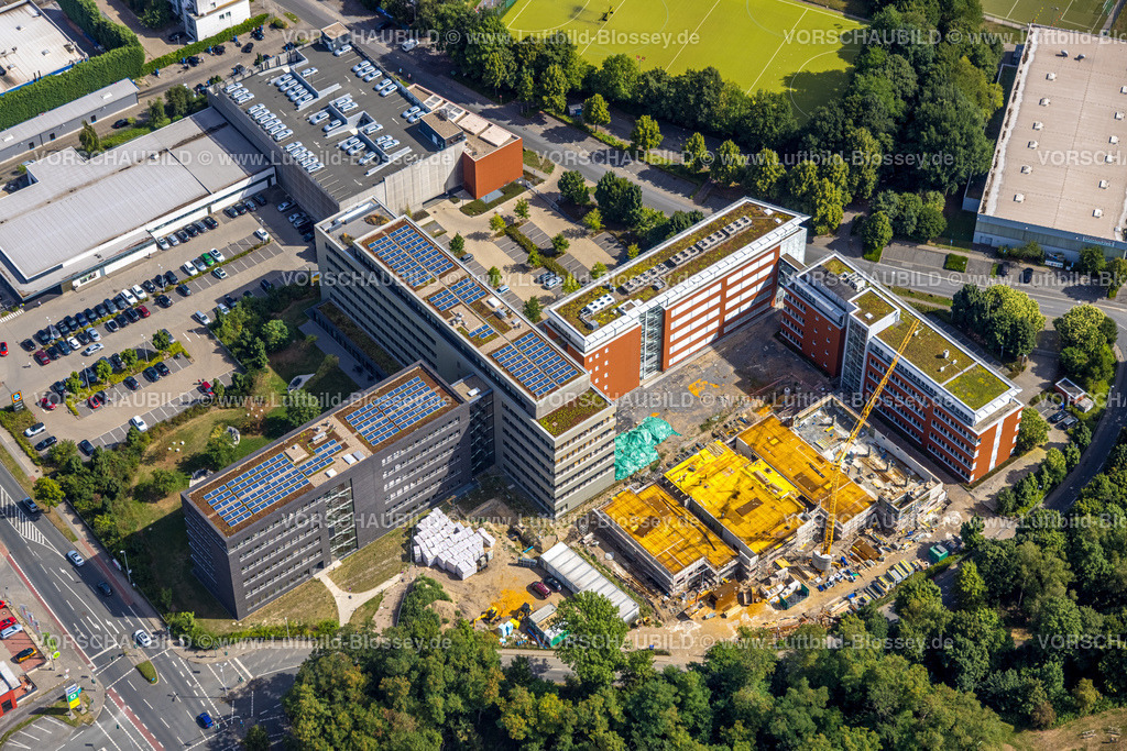 Muelheim220802116 | Luftbild, Firmensitz ALDI International Services SE, Baustelle, Solardach, Saarn, Mülheim an der Ruhr, Ruhrgebiet, Nordrhein-Westfalen, Deutschland