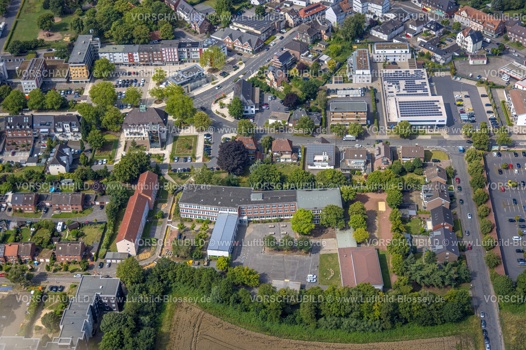 Hamm250700495Heessen | Luftbild, Realschule Heessen, oben Aldi Supermarkt, Marktplatz Heessen Amtsstraße und Bürgeramt Heessen, Stadtbezirk Heessen, Hamm, Ruhrgebiet, Nordrhein-Westfalen, Deutschland
