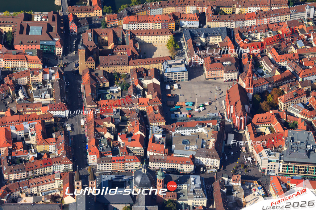 Luftbild von Domstrasse Wuerzburg - Luftaufnahme wurde 2012 von https://frankenair.de mittels Flugzeug (keine Drohne) erstellt - die Geschenkidee