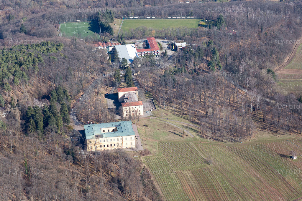 Luftbild: Schloss Villa Ludwigshöhe in Edenkoben im Bundesland Rheinland-Pfalz in Deutschland. Foto: IMG_097050.jpg vom 25.02.2017 durch Werner Riehm/FLY-FOTO.de