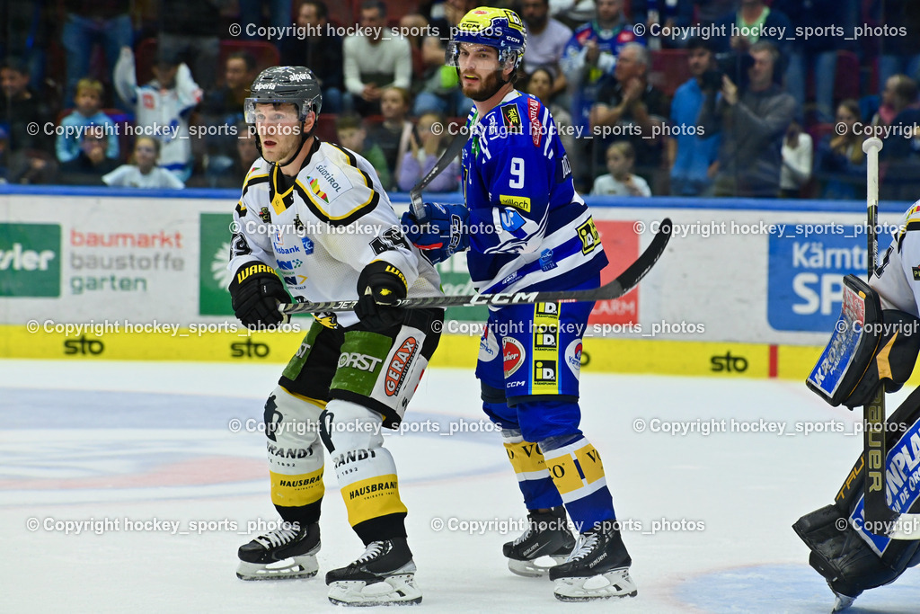 EC IDM Wärmepumpen VSV vs. HC Pustertal 8.10.2023 | #49 KASASTUL Christian HC Pustertal, #9 RAUCHENWALD Alexander EC VSV, EC IDM Wärmepumpen VSV vs. HC Pustertal 8.10.2023, EC IDM Wärmepumpen VSV vs. HC Pustertal am 08.10.2023 in Villach (Stadthalle Villach), Austria, (Photo by Bernd Stefan)