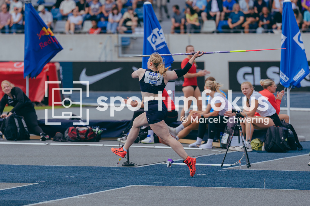 Deutsche Meisterschaften der Frauen und Männer 2026 | Victoria Krause, Düsseldorf Athletics, Speerwurf, Deutsche Meisterschaften der Frauen und Männer 2026, Lohrheidestadion Bochum-Wattenscheid, 26.07.2026. Foto: Marcel Schwering / sportimfokus - Realisiert mit Pictrs.com