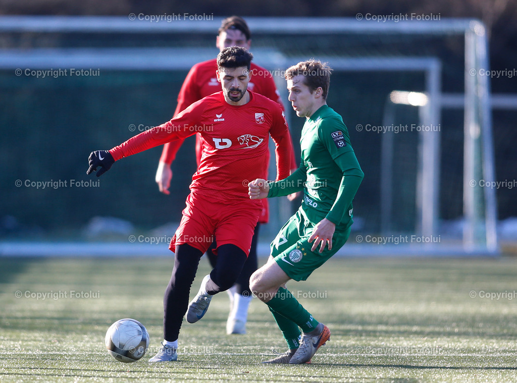 A_LUI_01022025_00021 | SPORT FUSSBALL TESTSPIEL ASKOE OEDT -SV HAIDLMAIR GRUEN WEISS MICHELDORF 01.02.2025 IM BILD : BUENYAMIN KARATAS (OEDT) UND  (MICHELDORF) FOTO:FOTOLUI