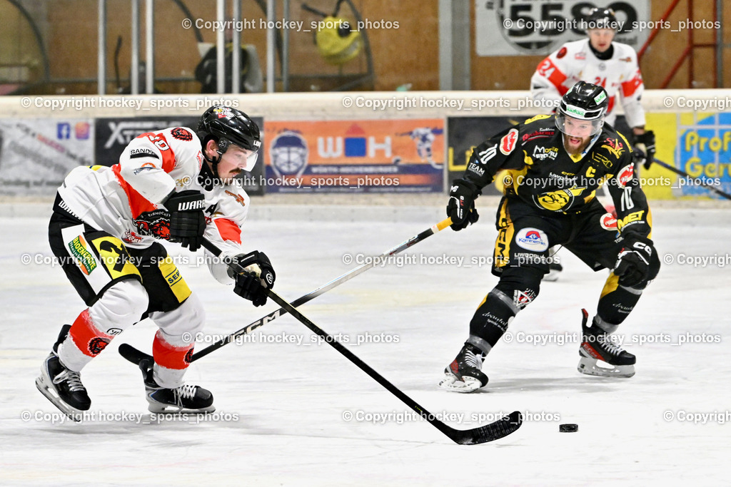 EC MET PHOTOVOLTAIK HORNETS SPITTAL vs. EV ZELTWEG MURTAL LIONS | #70 Kronig Daniel EC Hornets Spittal, #40 Forcher Andreas EV ZELTWEG MURTAL LIONS, EC MET PHOTOVOLTAIK HORNETS SPITTAL vs. EV ZELTWEG MURTAL LIONS, EC MET PHOTOVOLTAIK HORNETS SPITTAL vs. EV ZELTWEG MURTAL LIONS am 08.02.2026 in Spittal an der Drau (Eissportzentrum Spittal), Austria, (Photo by Bernd Stefan)