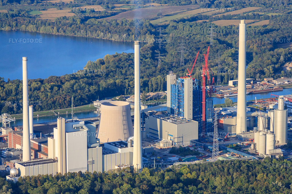 Luftbild: Rheinhafen-Dampfkraftwerk der ENBW im Ortsteil Daxlanden in Karlsruhe im Bundesland Baden-Württemberg in Deutschland. Foto: IMG_45319.jpg vom 21.09.2011 durch Werner Riehm/FLY-FOTO.de