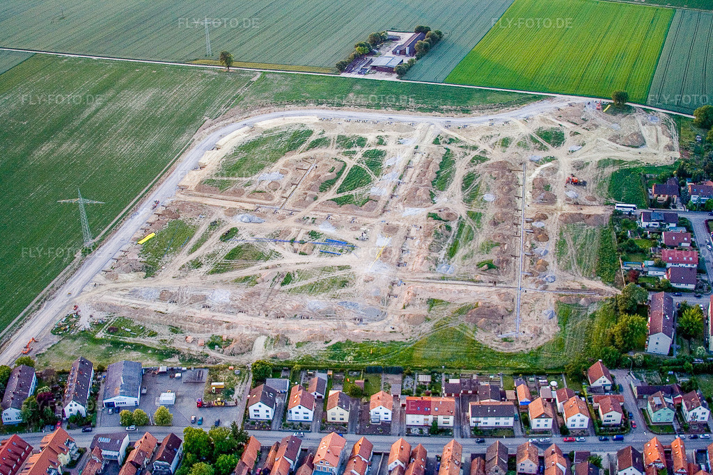 Luftbild: Neubaugebiet Am Höhenweg in Erschließung in Kandel im Bundesland Rheinland-Pfalz in Deutschland. Foto: IMG_2739.jpg vom 13.06.2006 durch Werner Riehm/FLY-FOTO.de
