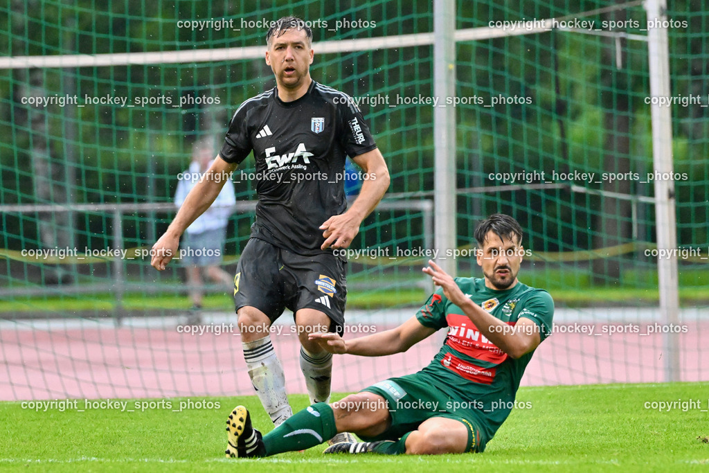 SV Rapid Lienz vs. URC Thal Assling | #2 Patrick Eder Rapid Lienz, #8 Patrick Hainzer Thal Assling, SV Rapid Lienz vs. URC Thal Assling, SV Rapid Lienz vs. URC Thal Assling am 08.06.2024 in Lienz (Dolomiten Satadion), Austria, (Photo by Bernd Stefan)