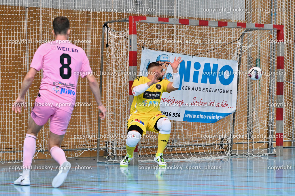 Carinthia Flamengo Futsal Club vs. Futsal Klagenfurt | #8 Ervin Jogic Carinthia Flamengo, #1 Youssef Helal Carinthia Flamengo, Carinthia Flamengo Futsal Club vs. Futsal Klagenfurt, Carinthia Flamengo Futsal Club vs. Futsal Klagenfurt am 01.12.2024 in Klagenfurt (Ballspielhalle Viktring), Austria, (Photo by Bernd Stefan)