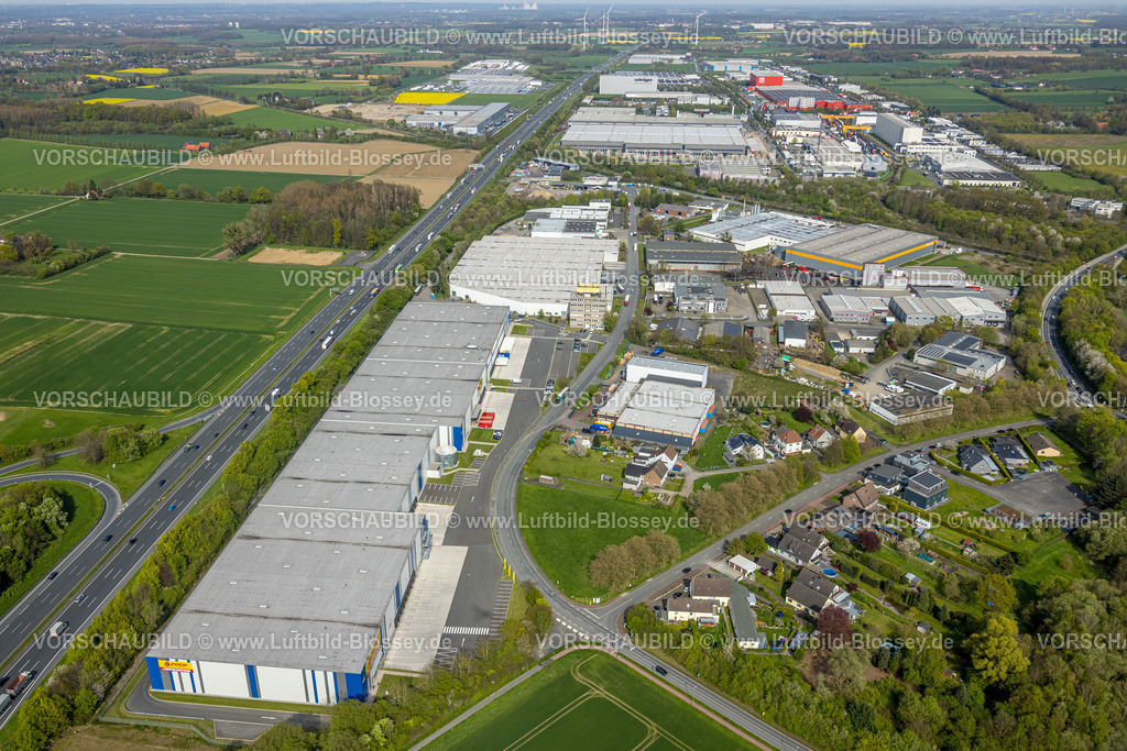 Boenen230404930 | Luftbild, Gewerbegebiet InlogParc, Edisonstraße, an der Autobahn A2, Westerbönen, Bönen, Ruhrgebiet, Nordrhein-Westfalen, Deutschland