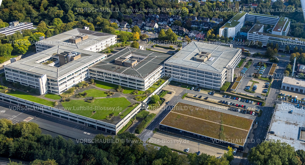 Essen241004814 | Luftbild, Polizei Essen, Polizeiinspektion Süd, Theodor-Althoff-Straße, Galeria Karstadt-Kaufhof GmbH, Schuir, Essen, Ruhrgebiet, Nordrhein-Westfalen, Deutschland