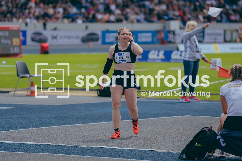 Deutsche Meisterschaften der Frauen und Männer 2026 | Victoria Krause, Düsseldorf Athletics, Speerwurf, Deutsche Meisterschaften der Frauen und Männer 2026, Lohrheidestadion Bochum-Wattenscheid, 26.07.2026. Foto: Marcel Schwering / sportimfokus - Realisiert mit Pictrs.com
