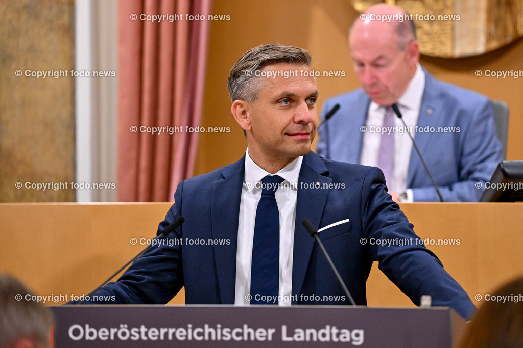 Landhaus Linz_ Promenade_ Landtagssitzung_ 13.06.2024-3 | 13.04.2024, Landhaus Linz AUT, Promenade, Landtagssitzung, im Bild LR Wolfgang Hattmannsdorfer (VP)