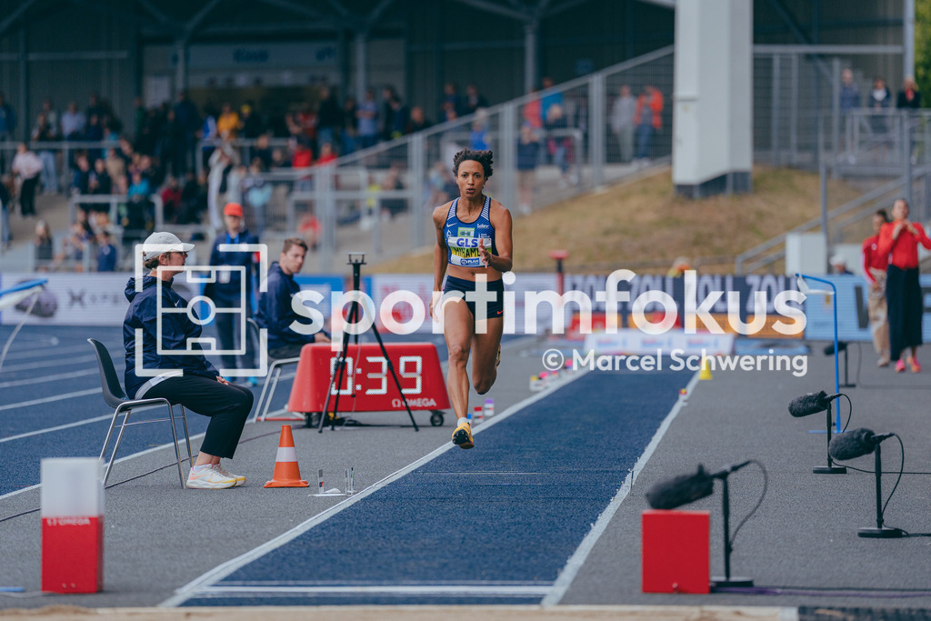Deutsche Meisterschaften der Frauen und Männer 2026 | Malaika Mihambo, LG Kurpfalz, Weitsprung, Deutsche Meisterschaften der Frauen und Männer 2026, Lohrheidestadion Bochum-Wattenscheid, 26.07.2026. Foto: Marcel Schwering / sportimfokus - Realisiert mit Pictrs.com