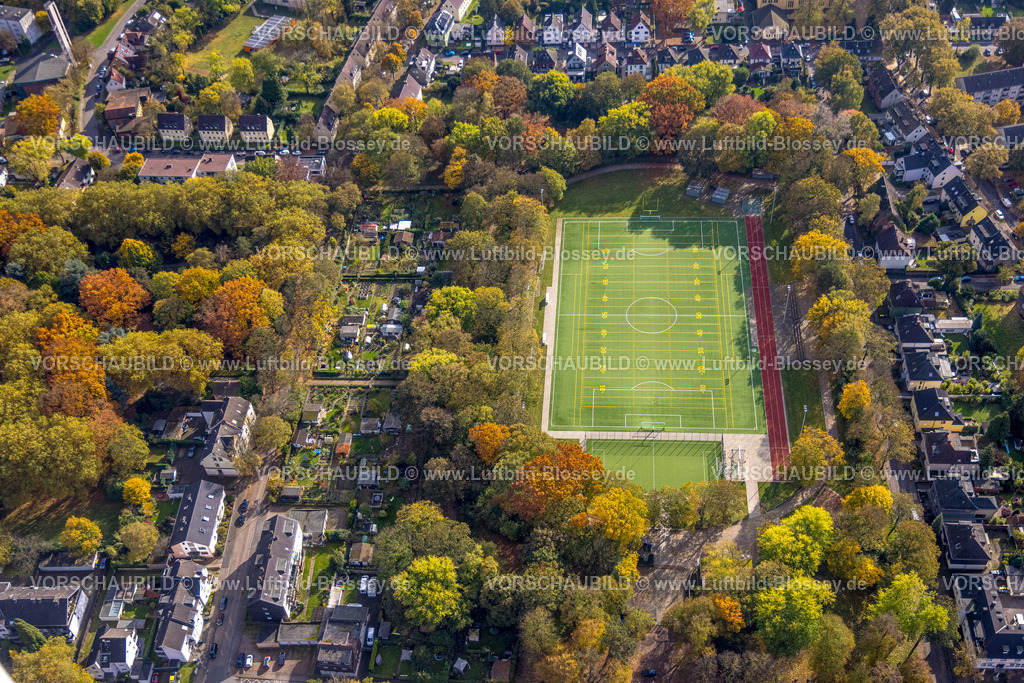 Herne241015758 | Luftbild, American Football Horststadion Herne der Herne Black Barons, herbstliche Bäume, Holsterhausen, Herne, Ruhrgebiet, Nordrhein-Westfalen, Deutschland