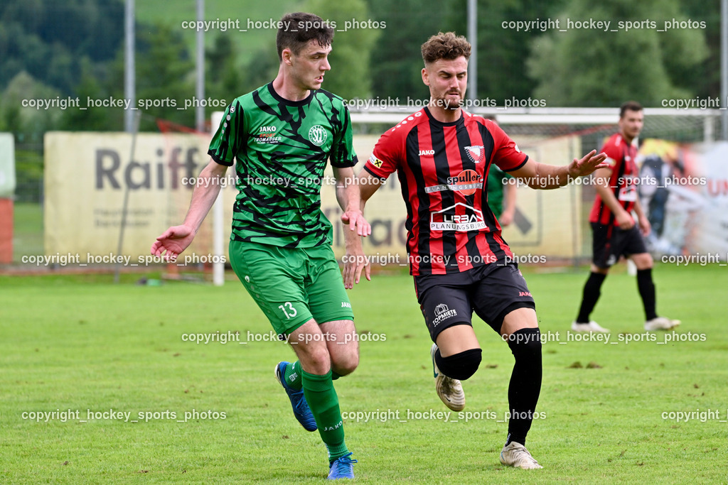 ATUS Nötsch vs. SC Landskron | #13 Christopher Kotz SC Landskron, #95 Markus Madritsch ATUS Nötsch, ATUS Nötsch vs. SC Landskron, ATUS Nötsch vs. SC Landskron am 26.07.2025 in Nötsch (Dobratsch Arena), Austria, (Photo by Bernd Stefan)