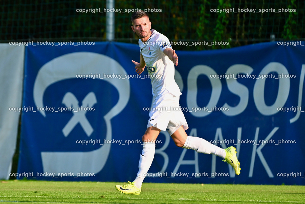 SAK vs. SV Dellach Gail | Jubel #7 Hrvoje Jakovljevic SAK, SAK vs. SV Dellach Gail, SAK vs. SV Dellach Gail am 14.08.2025 in Klagenfurt (Sportpark Welzenegg), Austria, (Photo by Bernd Stefan)