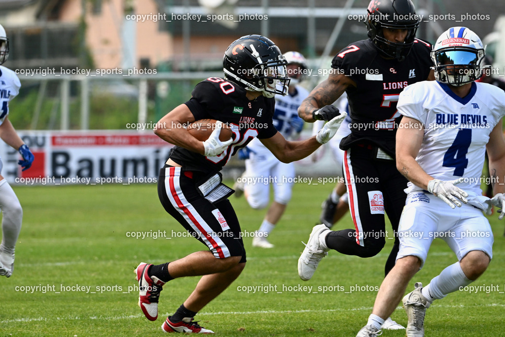 Carinthian Lions vs. Cineplexx Blue Devils | #80 Pacella Alessandro Carinthian Lion, #7 Monai Simon Carinthian Lion, Carinthian Lions vs. Cineplexx Blue Devils, Carinthian Lions vs. Cineplexx Blue Devils am 09.06.2025 in Klagenfurt (ASV Sportplatz), Austria, (Photo by Bernd Stefan)