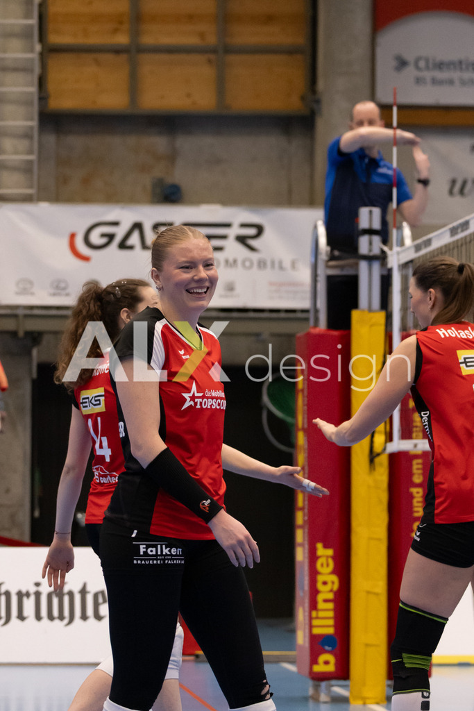 Volleyball I Frauen I Saison 2025-2026 I Volleyball NLA | Women I 1/4 Finals I VC Kanti Schaffhausen - BIWI Volleyball Franches-Montagnes I 21.02.2026 | 9 Jordan Lockwood (USA) (VC Kanti Schaffhausen) – Diagonal - Realisiert mit Pictrs.com