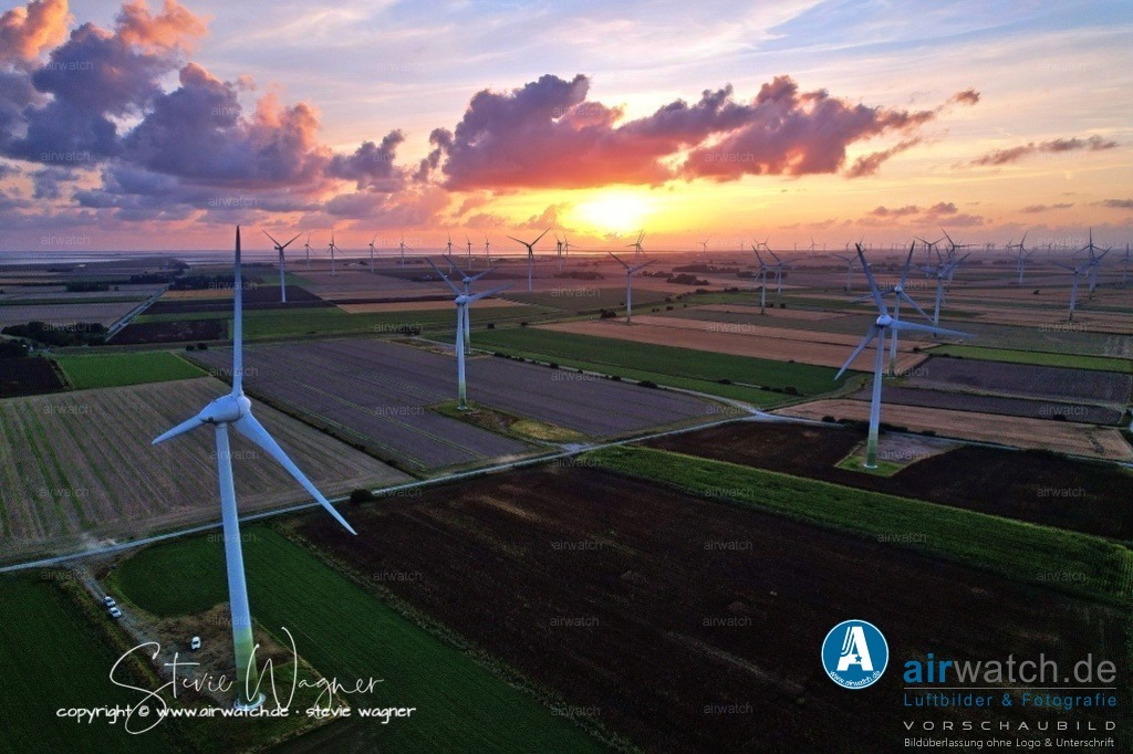 Windpark Breklumer-Koog | Luftbild, Windenergieanlagen, Enercon, Windpark Breklumer Koog