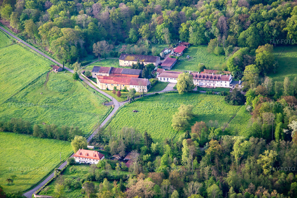 Aerial view: Chateau Bonnefontaine in Altwiller in the state Bas-Rhin, France.Photo: IMG_140578.jpg taken on 05/01/2024 by Werner Riehm/FLY-FOTO.comResolution of the original: 5472 x 3648 px