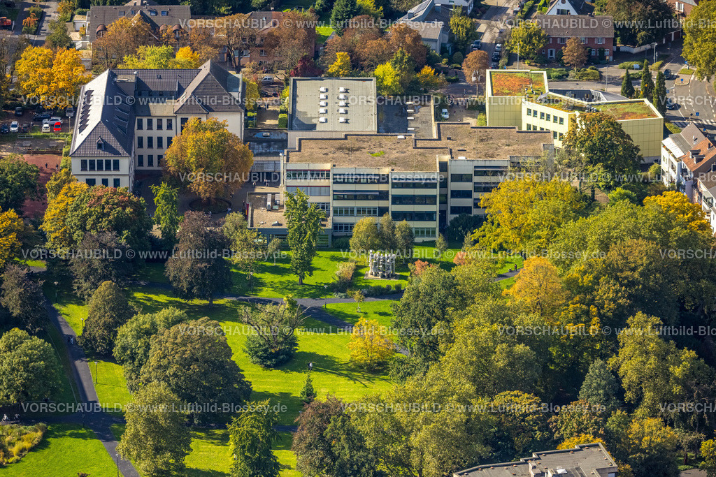 Dinslaken241008968 | Luftbild, Stadtpark und Theodor-Heuss-Gymnasium, Dinslaken, Ruhrgebiet, Nordrhein-Westfalen, Deutschland