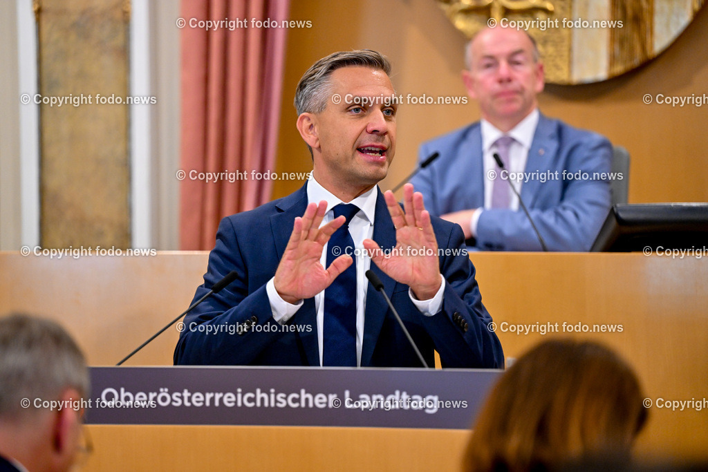Landhaus Linz_ Promenade_ Landtagssitzung_ 13.06.2024-86 | 13.04.2024, Landhaus Linz AUT, Promenade, Landtagssitzung, im Bild LR Wolfgang Hattmannsdorfer (VP)