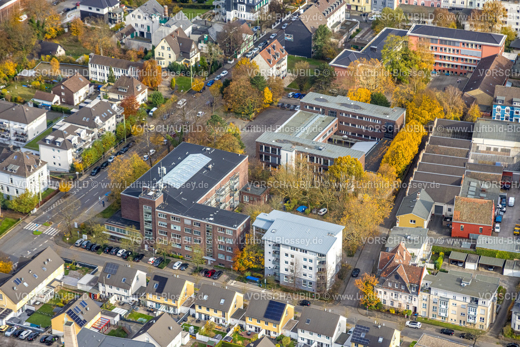 Hagen251101121 | Luftbild, Ernst-Eversbusch-Schule Hauptschule und hinten die Realschule Haspe, herbstliche Bäume, Haspe, Hagen, Ruhrgebiet, Nordrhein-Westfalen, Deutschland