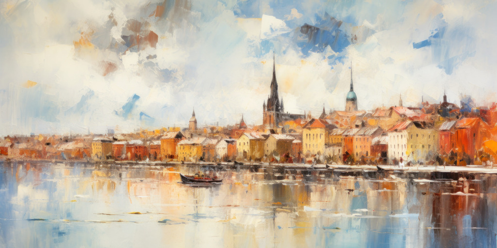 2307257 - Stockholm | Bestellen Sie dieses digitale Gemälde von Stockholm als hochwertigen Kunstruck auf Leinwand, Acrylglas, Alu-Dibond oder als Poster.