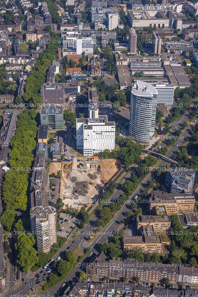Duesseldorf220700685 | Luftbild, Baustelle Abriss und Neubau am Geschäftszentrum Karl-Arnold-Platz, Sky Office Hochhaus, Golzheim, Düsseldorf, Rheinland, Nordrhein-Westfalen, Deutschland