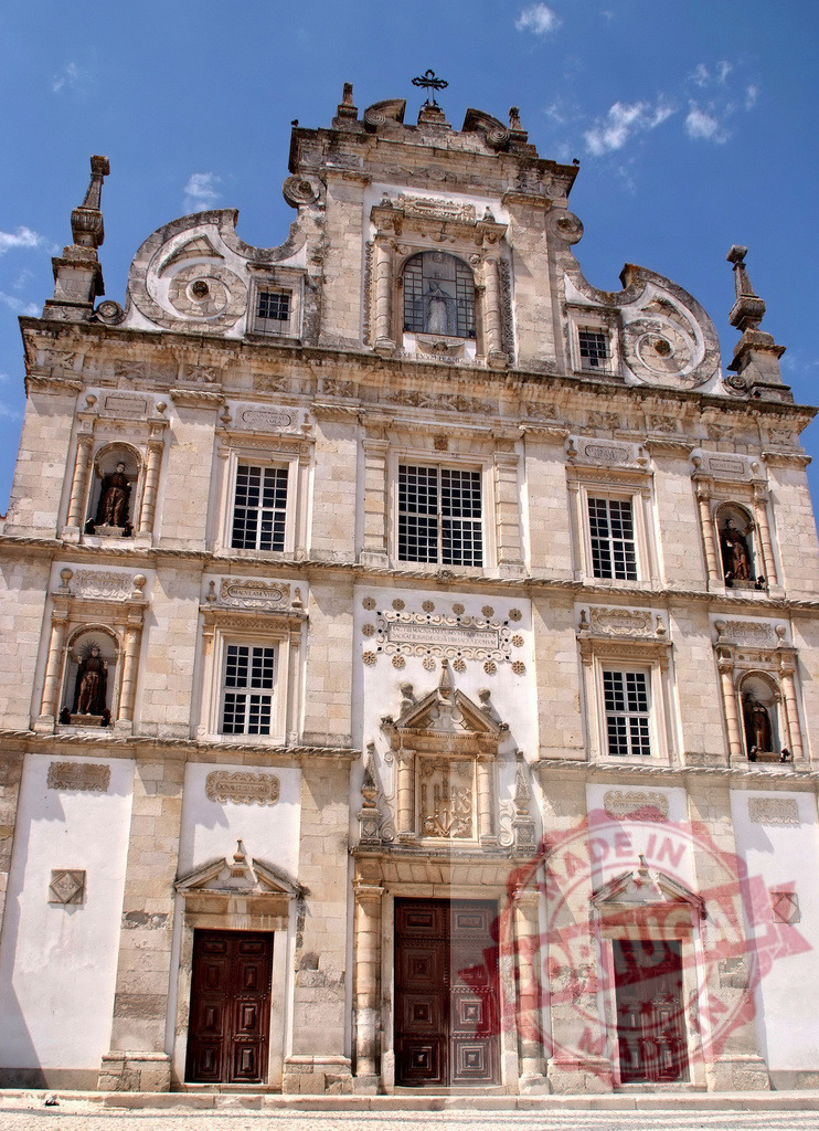 San Salvador Bahia church Baroque facade architecture. Centro Portugal | Historic Baroque church facade with detailed architecture against a blue sky - Realized with Pictrs.com