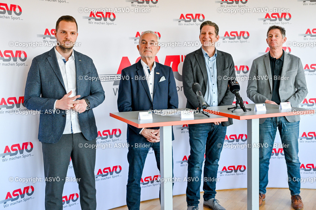 ASVÖ_ Pressekonferenz Spendentool_ 05.03.2026-36 | 05.03.2026, GRAZ, AUT, ASVÖ, Pressekonferenz Spendentool, Wie ermöglichen Spenden, im Bild Christoph Högler (FanInvest), Peter Reichl (Präsident ASVÖ Österreich), Björn Lobenwein (Obmann Dynamo Sport), Michael Horvath, (Vize Präsident ASVÖ Steiermark)© ASVÖ Steiermark/Dostal - Realisiert mit Pictrs.com